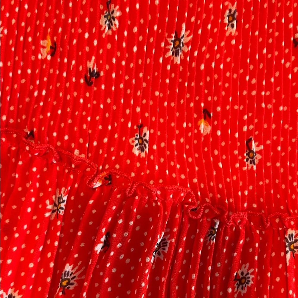 Zara Red Floral Peplum Blouse - Picture 3 of 7